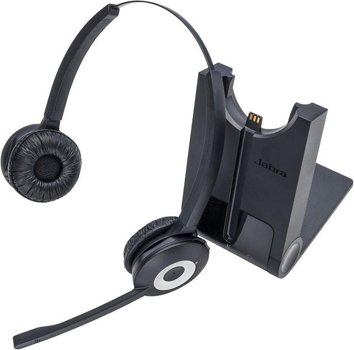 Jabra Pro 920 DECT Kabelloses On-Ear Stereo Headset - HD Voice und Noise Cancelling - ganztägige Akk