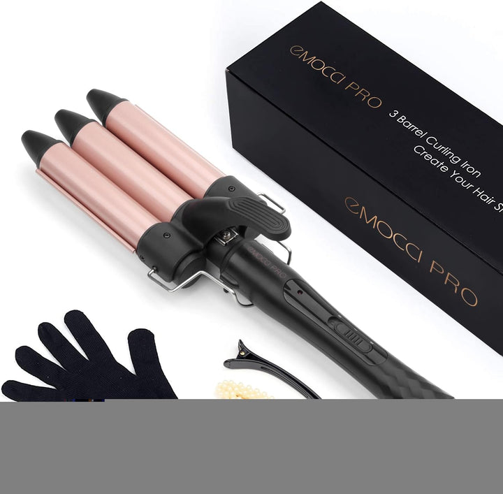 Lockenstab 3 fässer Beach Waves Welleneisen Grosse Locken Mermaid Wellenstab Welleisen mit Klemme Ha