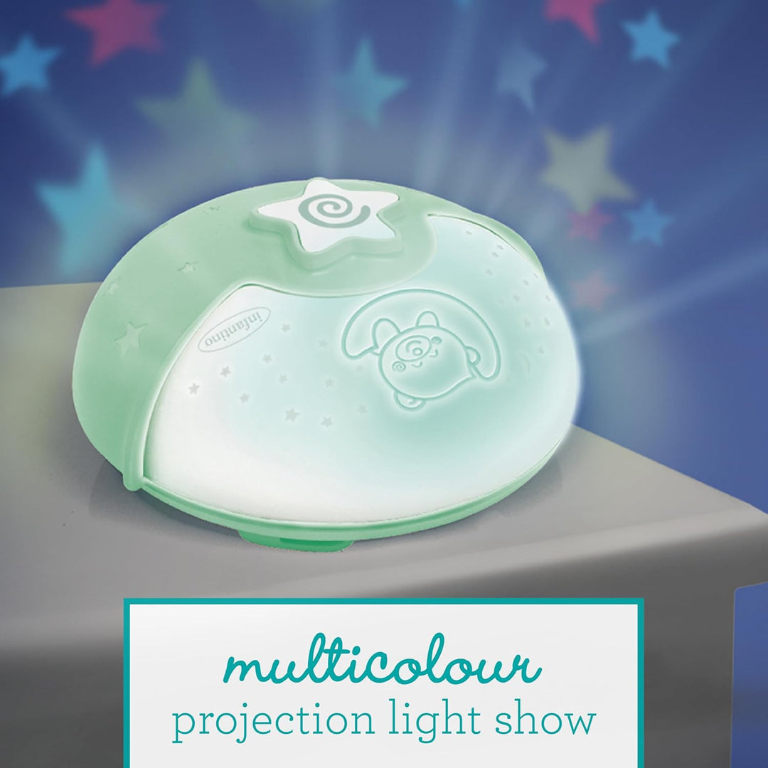 Infantino Beruhigendes Licht und Projektor – Ansteckbares Nachtlicht für Kinderbetten mit Grow-With-
