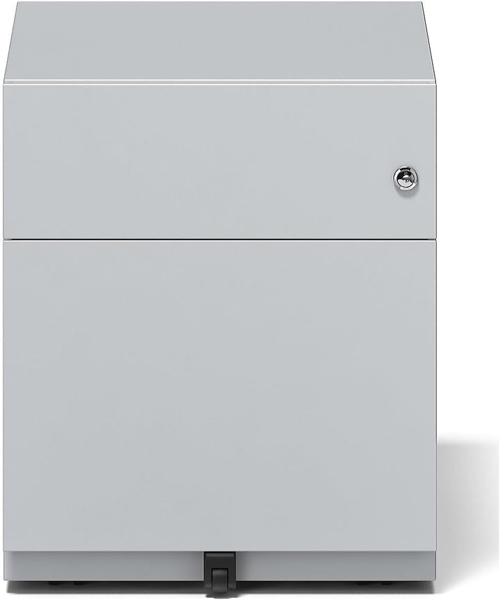 BISLEY Rollcontainer Note mit Griffleiste, 1 Universalschublade, 1 HR-Schublade, Metall, 355 Silber,