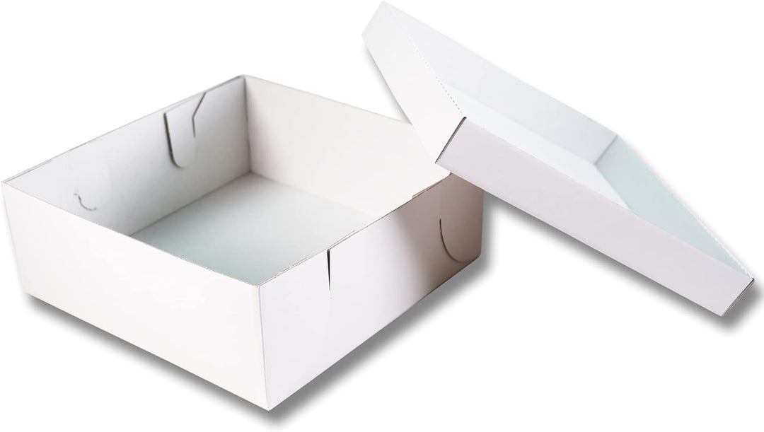 50 Tortenkartons 32x32x12cm 2teilig | Kuchen Transportbox aus Pappe für Torten und Kuchen | Praktisc