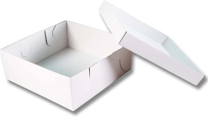 50 Tortenkartons 32x32x12cm 2teilig | Kuchen Transportbox aus Pappe für Torten und Kuchen | Praktisc