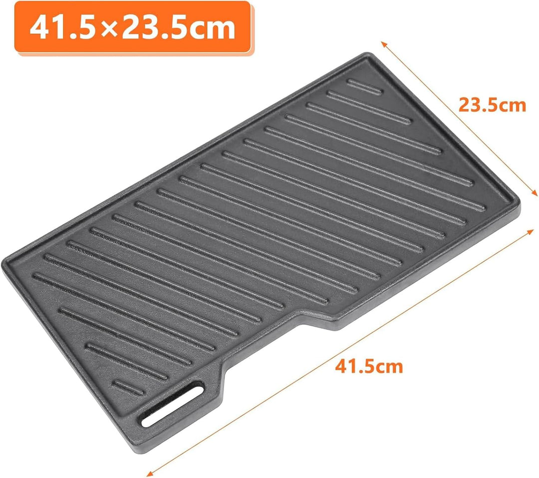 Denmay 41,5 x 23,5cm Grillplatte Gusseisen Ersatz für Burnhard Fred Serie, Rösle Artiso G2, Universa