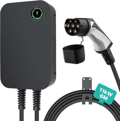 Teskee EV-Ladegerät Typ 2 Wallbox Home Smart EV Auto-Ladestation Elektrofahrzeug-Ladegerät mit Touch