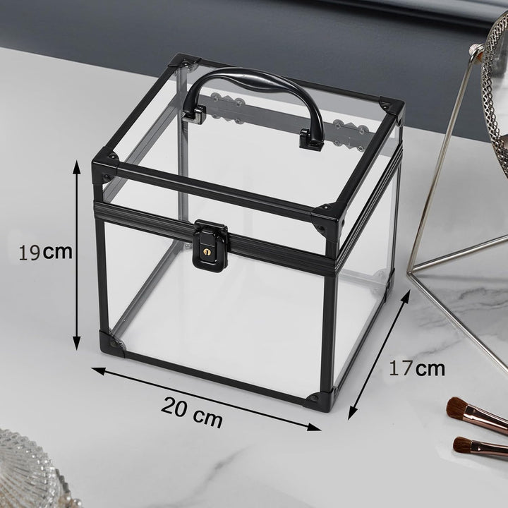 Kosmetikkoffer Transparenter Make Up Koffer Schminkkoffer Tragbare Beauty Case Schaukasten Vitrine A