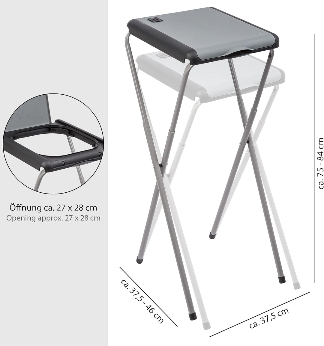 ONVAYA® Müllsackständer bis 120 Liter mit Deckel | Grau - 2 Stück | Stabiler höhenverstellbarer Müll