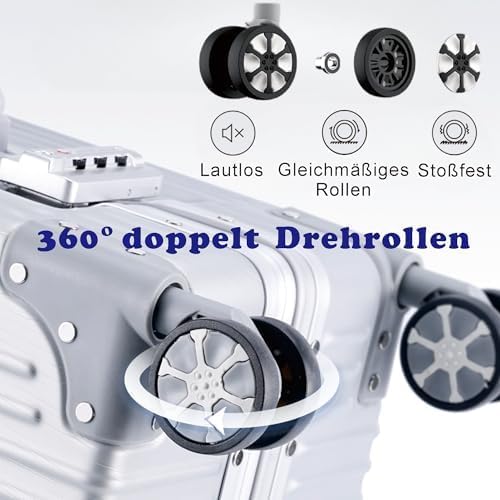 Koffer Handgepäck · Schwarz · Alu-Rahmen · Hartschalen in Polycarbonat · Trolley Reisegepäck · Reise