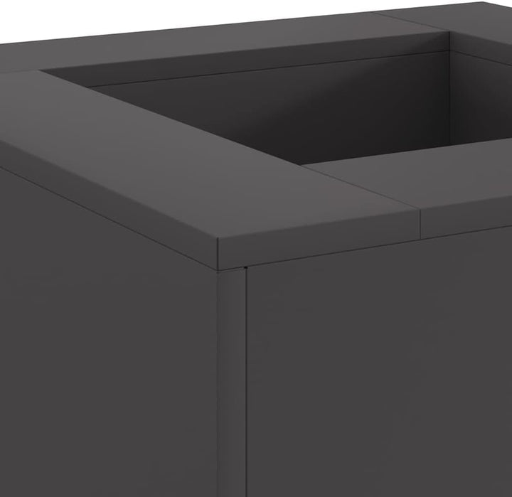 vidaXL Feuerstelle Schwarz 60 x 60 x 30 cm Stahl, Feuerstelle für draussen, rechteckig und tragbar,