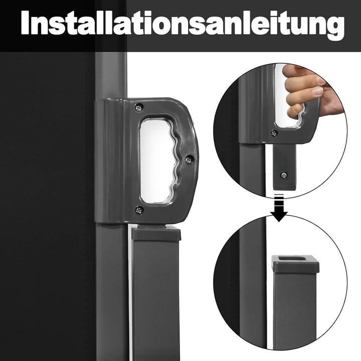YUENFONG Sichtschutz Garten Seitenmarkise Windschutz Sonnenschutz Zaun Markisenstoff Ausziehbar Mark