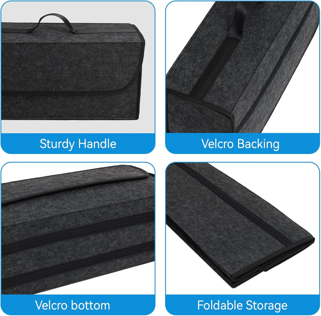 Auto Kofferraum Organizer, 50 * 24 * 17cm Faltbar Kofferraumtasche Rutschfest Filz, Auto Organizer T