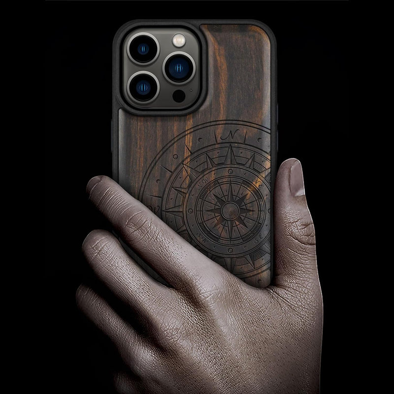 Carveit Holz Cover für iPhone 15 Pro Max Handyhulle kompatibel mit MagSafe Massivholz für Apple 15 p