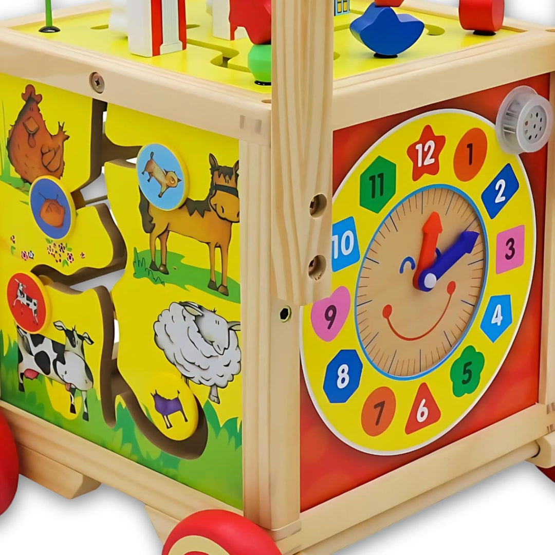 Lauflernwagen aus Holz Würfel- Laufwagen für Babys - 33x33x47cm