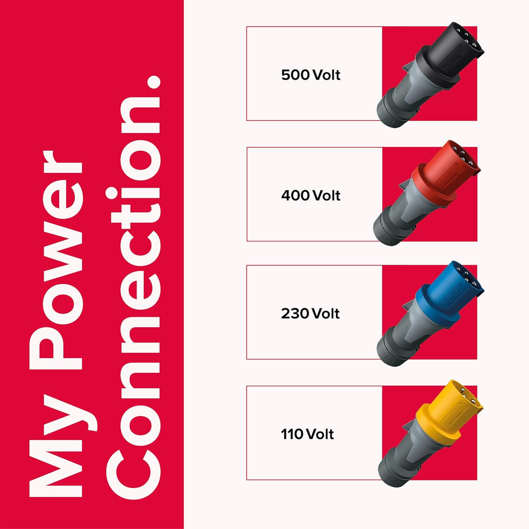 Mennekes 13212 Power Top Xtra Stecker mit Gummifläche, 67 IP-Schutzklasse, 6 Stunden Erdstellung, 5 