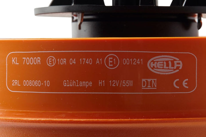 HELLA - Halogen-Rundumkennleuchte - KL 7000 - 12V - gelb - Rohrstutzen - Menge: 1 - 2RL 008 060-101