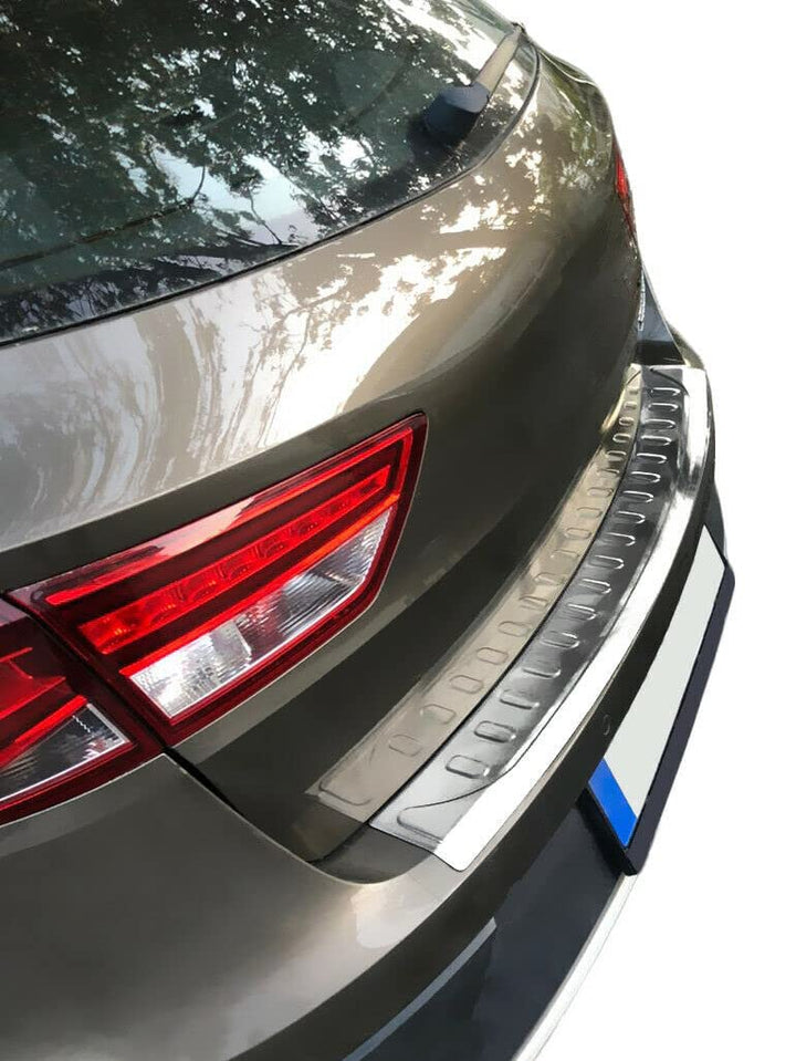 Ladekantenschutz Edelstahl CHROM kompatibel für SEAT LEON ST KOMBI | ab 2014 | mit Abkantung | premi