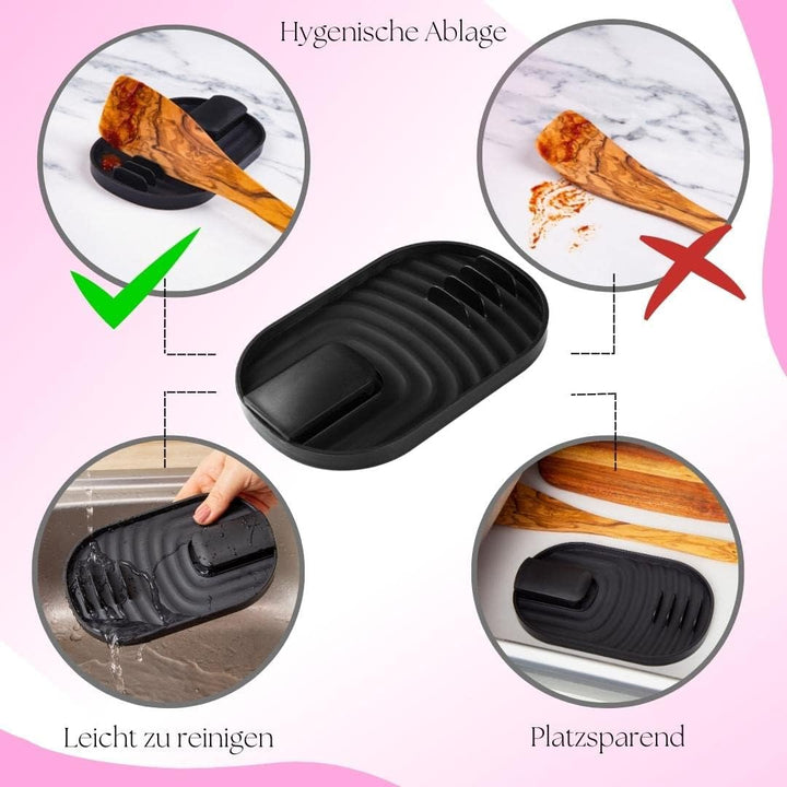 H E L P Y® Löffelablage für Ordnung in der Küche - Topfdeckelhalter & Kochlöffelablage in einem - Ab