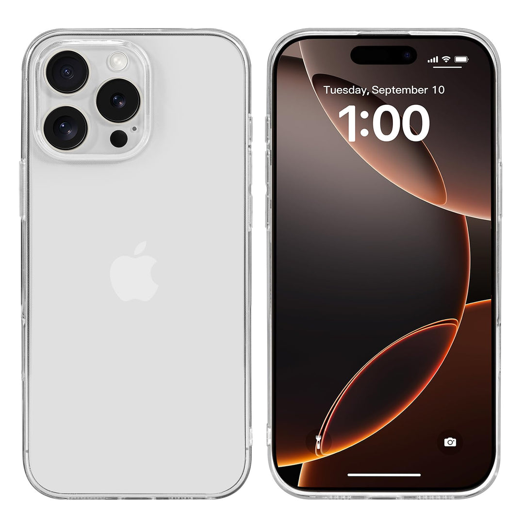 doupi Transparente Schutzhülle kompatibel mit iPhone 16 Pro Max (6,9 Zoll) - PerfektFit Dünn, Clear,