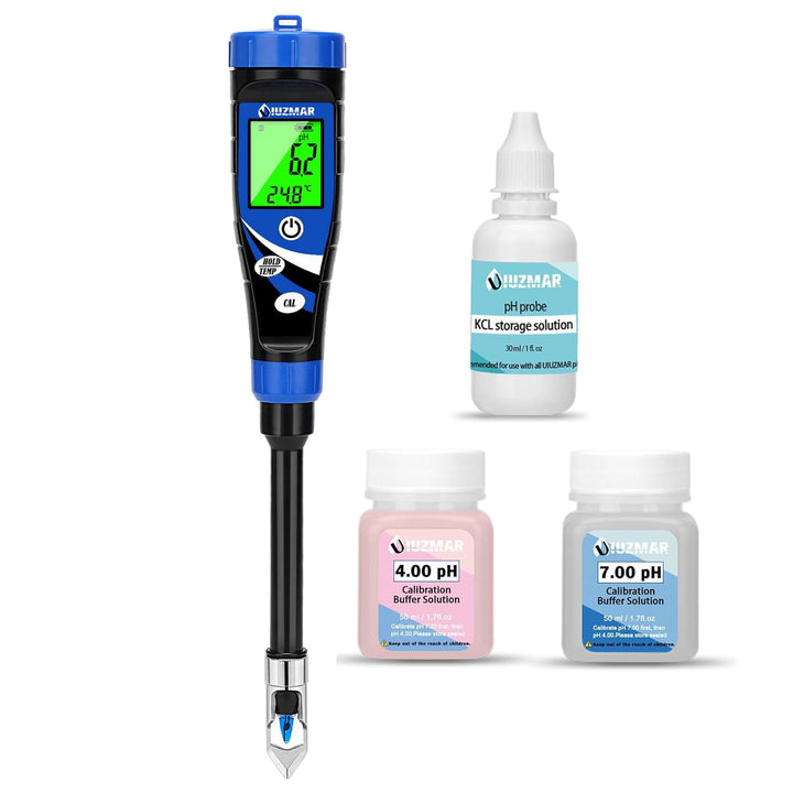 UIUZMAR Boden pH Messgerät, Elektronisches pH Meter für Pflanzen, pH Tester für Boden und Wasser, Di