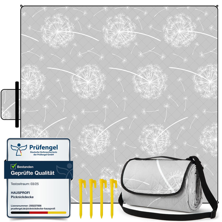 HAUSPROFI Picknickdecke, Wasserdicht Stranddecke Sandfrei 200x300, Outdoor Teppich, Picnic Blanket X