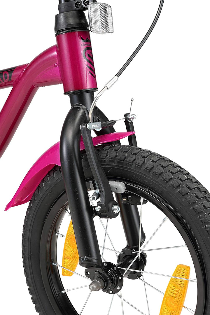 Löwenrad Kinderfahrrad für Jungen und Mädchen ab 3-4 Jahre | 14 Zoll Kinderrad mit Bremse | Fahrrad