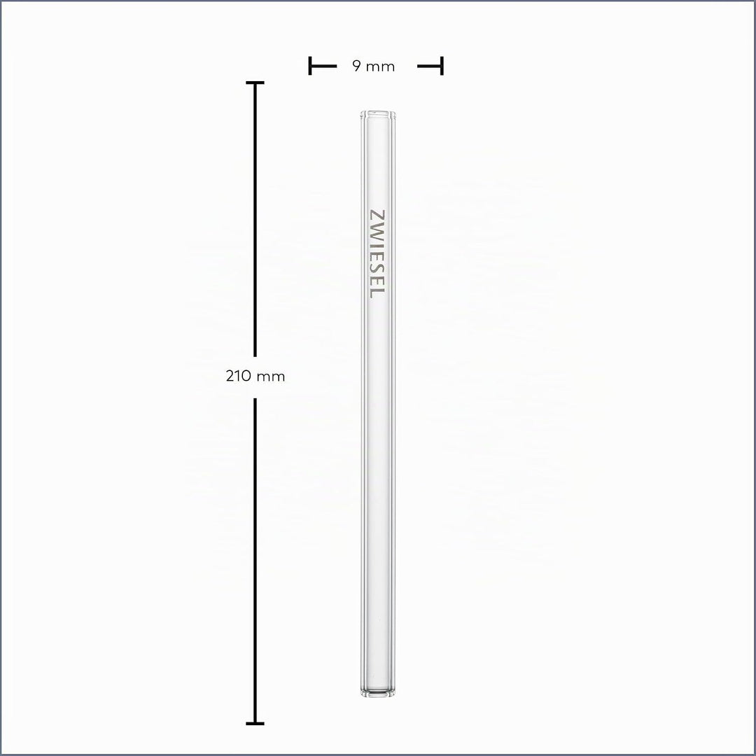 SCHOTT ZWIESEL Glastrinkhalm lang (4-er Set), Strohhalme aus Glas mit Baumwollbürste, spülmaschinenf