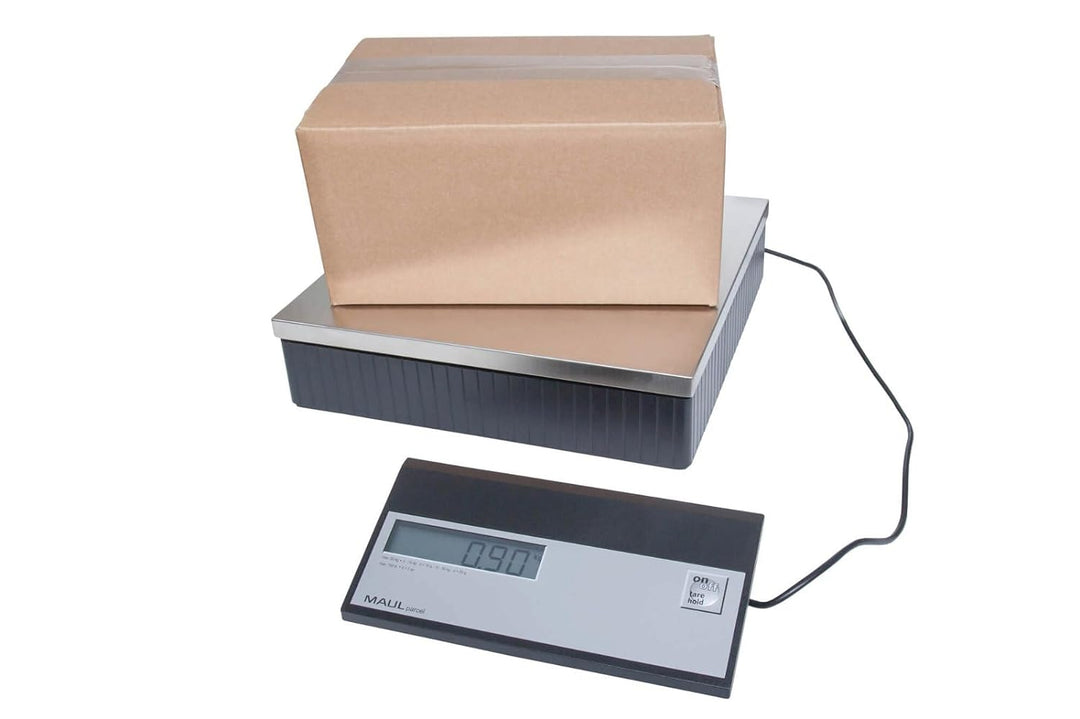 MAUL Paketwaage MAULparcel | Stabile Paketwaage bis 50kg | Grosse Wiegefläche 30 x 30 cm | Waage ink