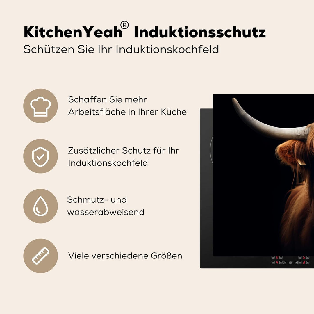 Herdabdeckplatte 80x52 cm Einteilig Induktionsmatte Küche Abdeckung Ceranfeld Herd Abdeckplatte Deko