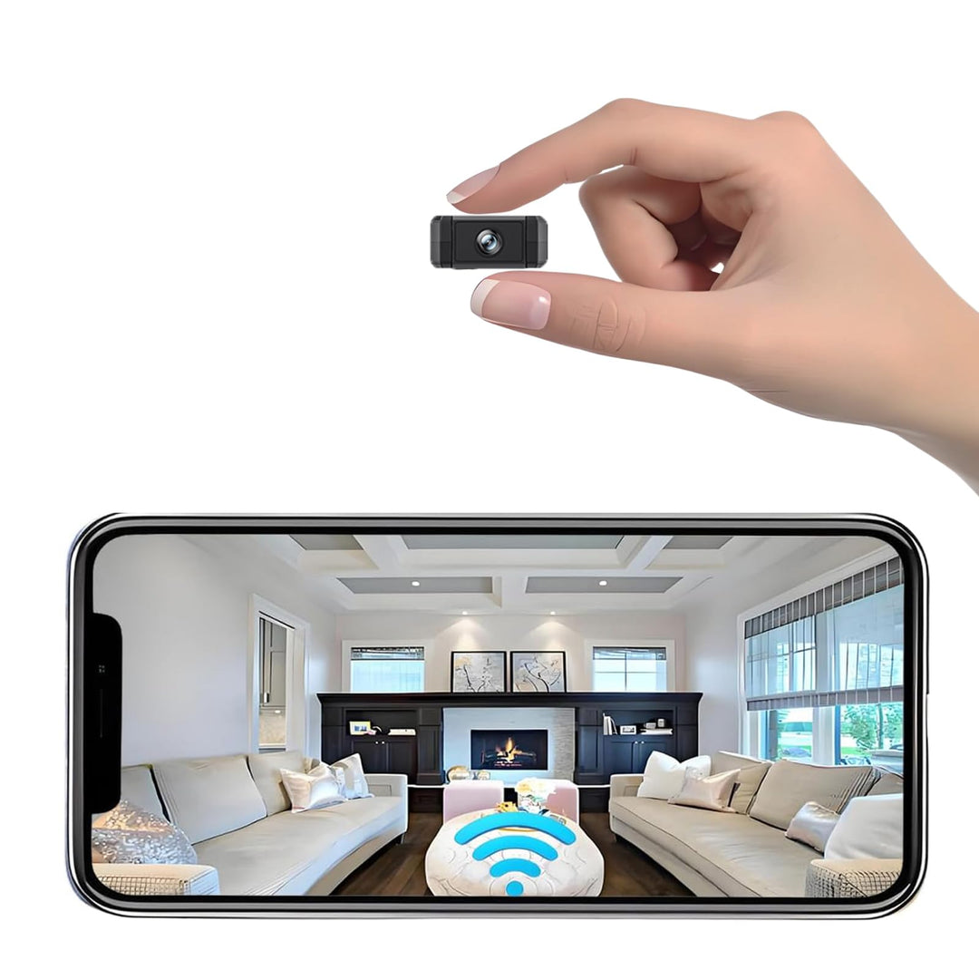 Mini Kamera, WLAN Überwachungskamera Innen | WiFi Live Übertragung Handy APP, Bewegungssensor, Lange