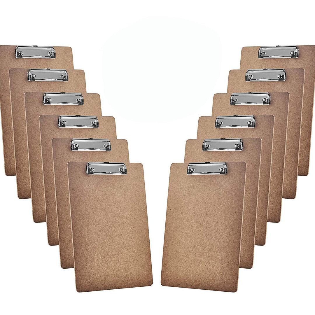 Acrimet Hartfaser Klemmbrett Buchstabe Grösse A4 (33 x 23 cm) Holzfaser Flacher Metallklammer (12er-