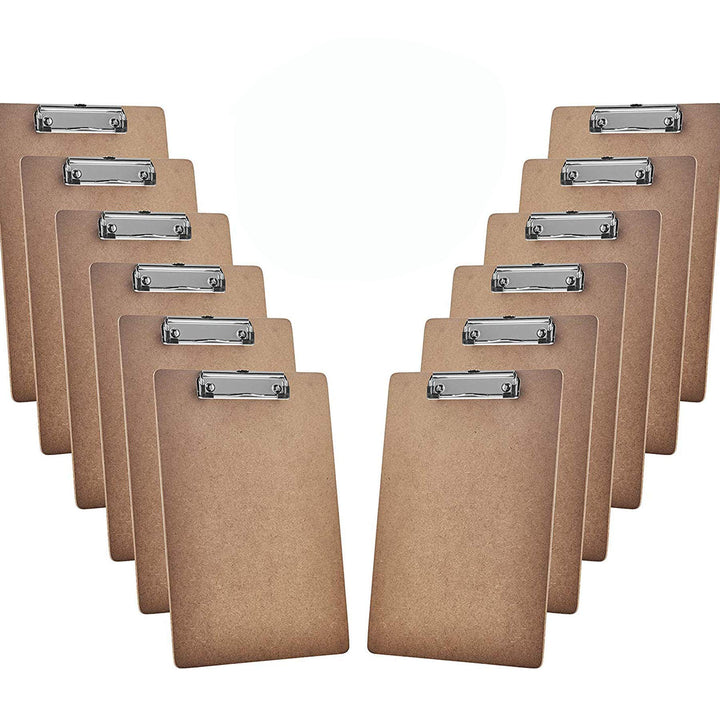 Acrimet Hartfaser Klemmbrett Buchstabe Grösse A4 (33 x 23 cm) Holzfaser Flacher Metallklammer (12er-