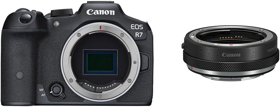 Canon EOS R7 Kamera spiegellose Camera & Bajonettadapter EF-EOS R mit Objektiv-Steuerring für EOS R