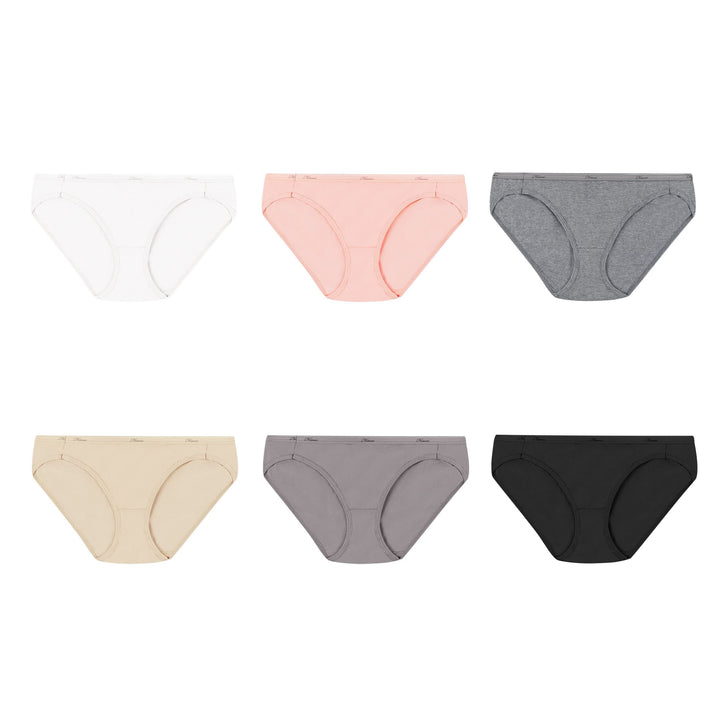 Hanes Women's 6-Pack No Ride Up Cotton Bikini Panty, Assorted, 5
