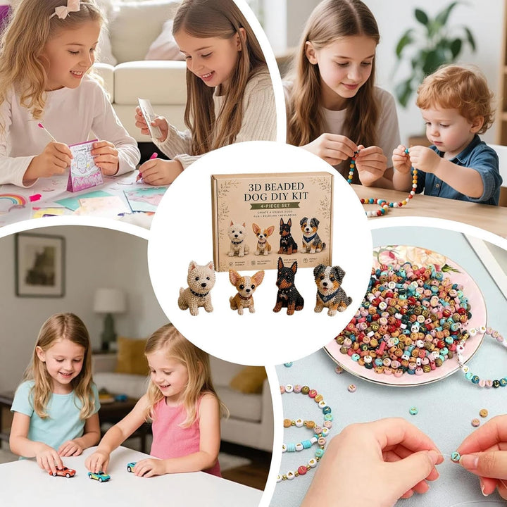 DIY Tier-Perlen-Bastelsets - Handgefertigtes Anti-Stress-Kreativset,Handgefertigtes Perlenkunst-Mosa