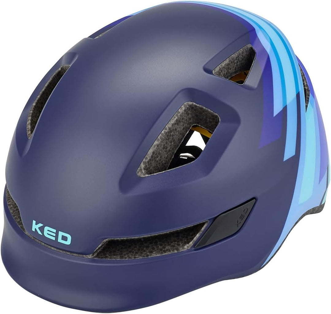 KED Pop MIPS Kinder Fahrrad Helm blau 2023 M (52-56cm), M (52-56cm)