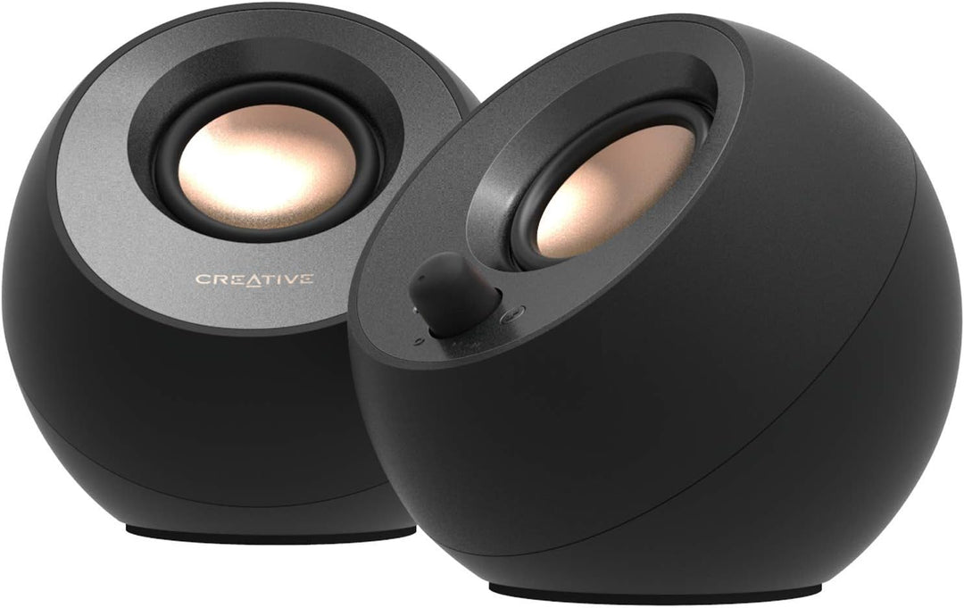 Creative Pebble V3 Minimalistischer 2.0-USB-C-Desktop-Lautsprecher mit USB-Audio, Clear Dialog, Blue