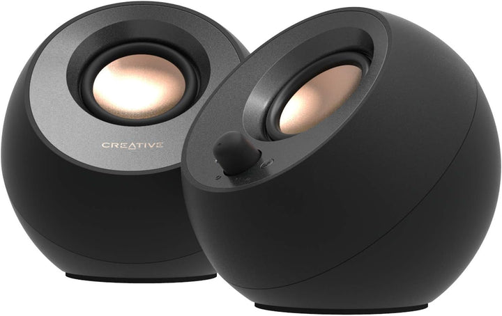 Creative Pebble V3 Minimalistischer 2.0-USB-C-Desktop-Lautsprecher mit USB-Audio, Clear Dialog, Blue