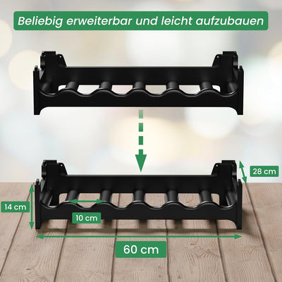 ARTECSIS Weinregal stapelbar Kunststoff für 72 Flaschen, stabiles leichtes Flaschenregal für Keller,