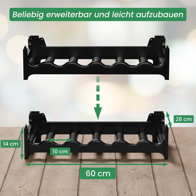 ARTECSIS Weinregal stapelbar Kunststoff für 72 Flaschen, stabiles leichtes Flaschenregal für Keller,