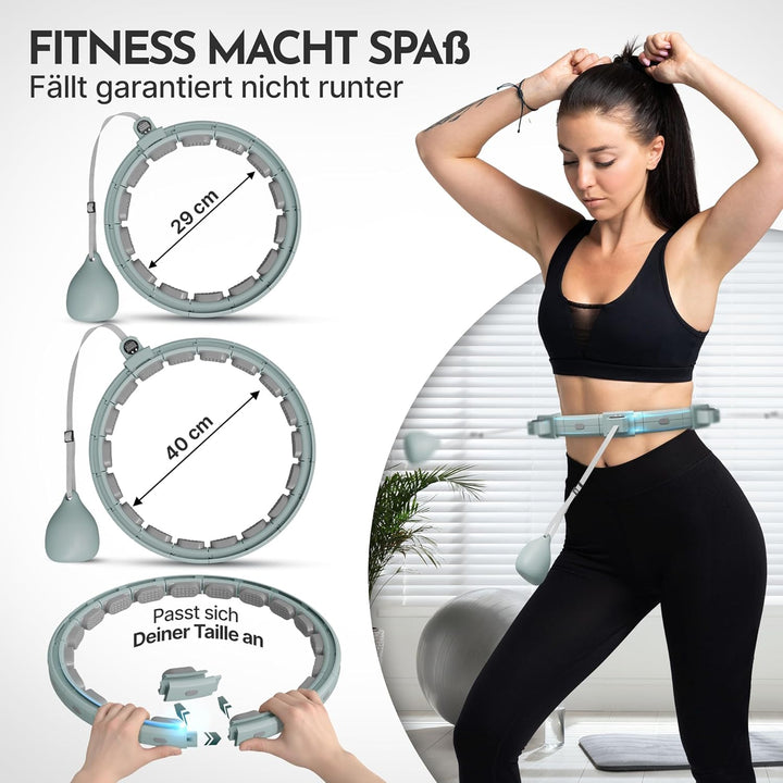 NEOLYMP Smart Hula Hoop Reifen Erwachsene – Hula Hoop leise mit integriertem Tracking für Zeit, Umdr