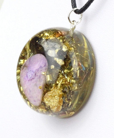 Amulett Seelegefährte Orgonit Edelschungit und Sugilith I 100% echtes Orgonit Amulett I Schutz unter