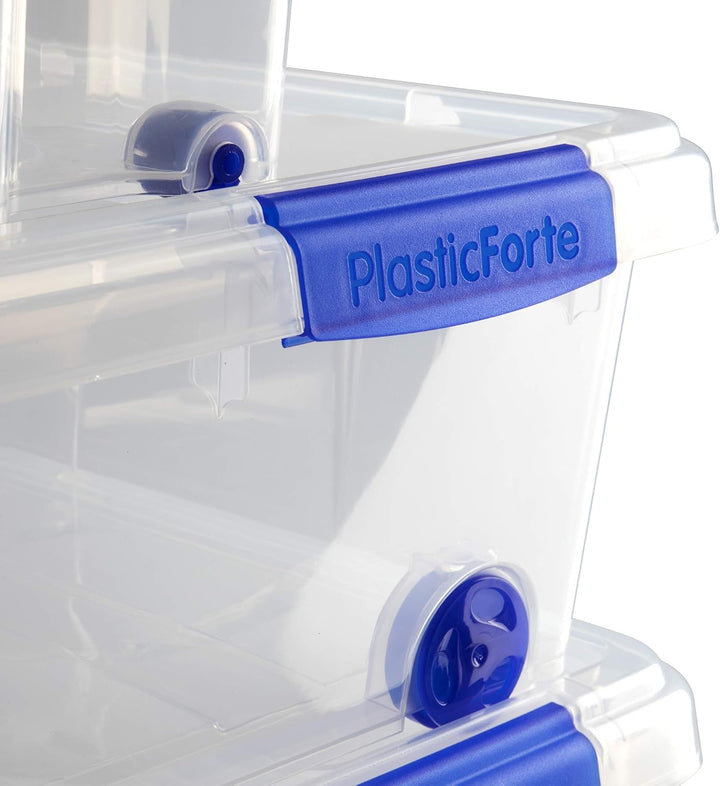Plastic Forte, Scatola di immagazzinaggio, trasparente, 25 litri, senza ruote Trasparente 25 Litros