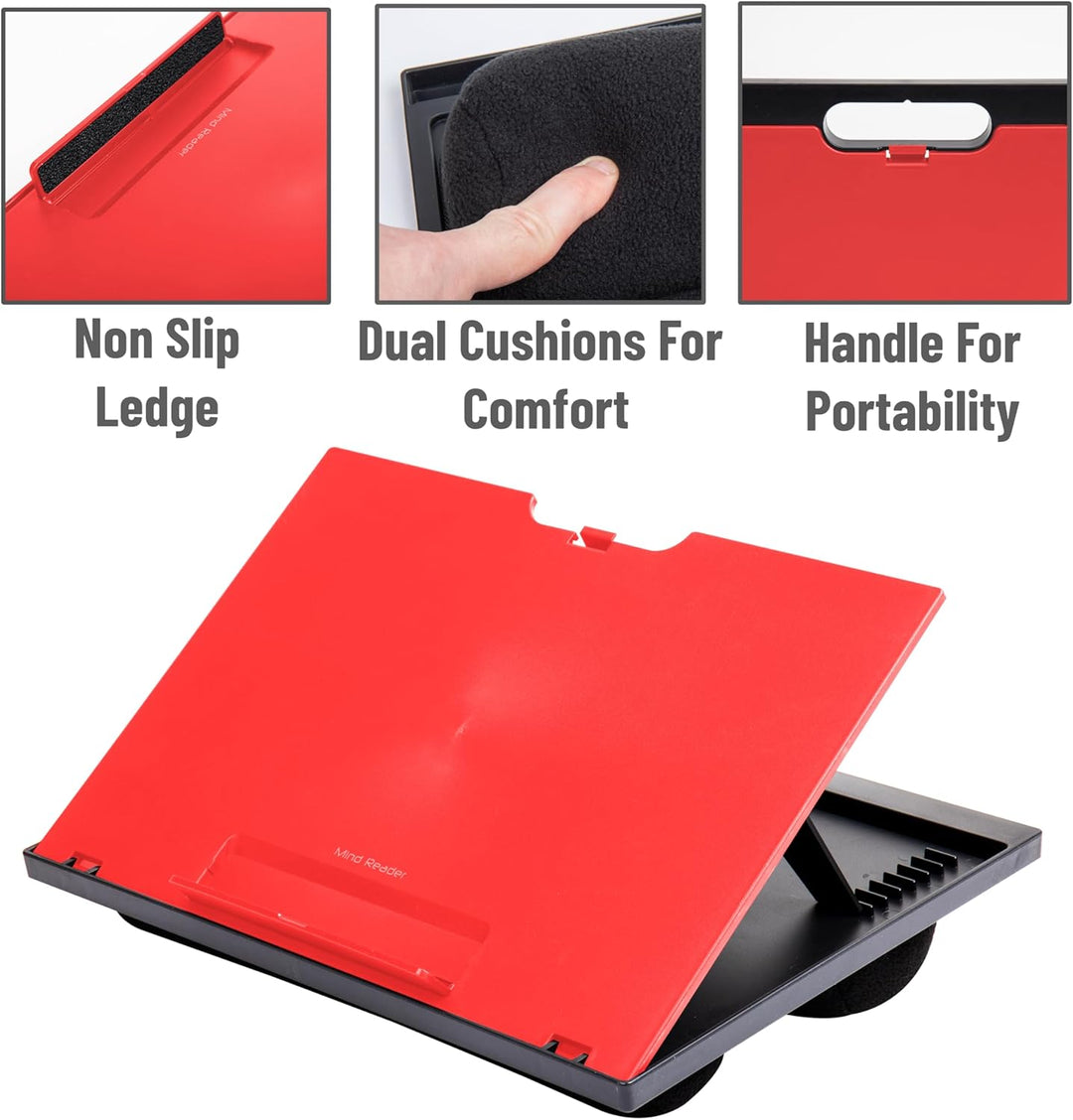 Mind Reader Laptop-Ständer, Betttablett, zusammenklappbar, Kissen, tragbar, Wohnheim, Kunststoff, 37