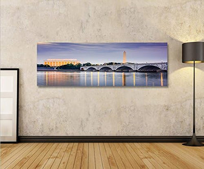 islandburner Bild Bilder auf Leinwand Washington DC Panorama XXL Poster Leinwandbild Wandbild Dekoar