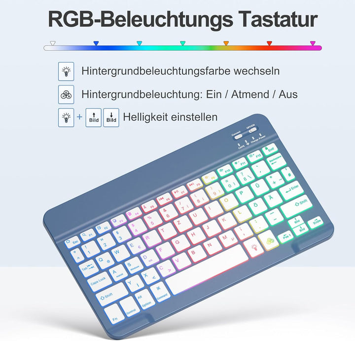 drivego Tastatur Hülle mit Maus for iPad A16 11/10 Generation (11/10.9 Zoll 2025/2022), Bluetooth Ma
