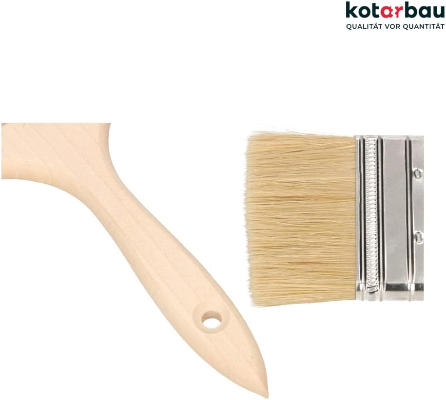 KOTARBAU® 20er Set Farbpinsel Mit Holzgriff Alle 102 mm Flachpinsel Beizen Lasur Farben Malerpinsel