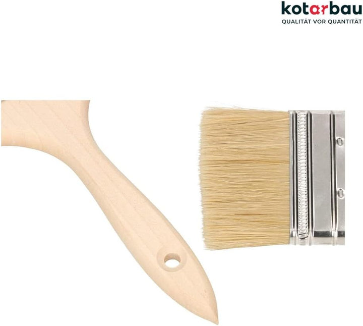 KOTARBAU® 20er Set Farbpinsel Mit Holzgriff Alle 102 mm Flachpinsel Beizen Lasur Farben Malerpinsel