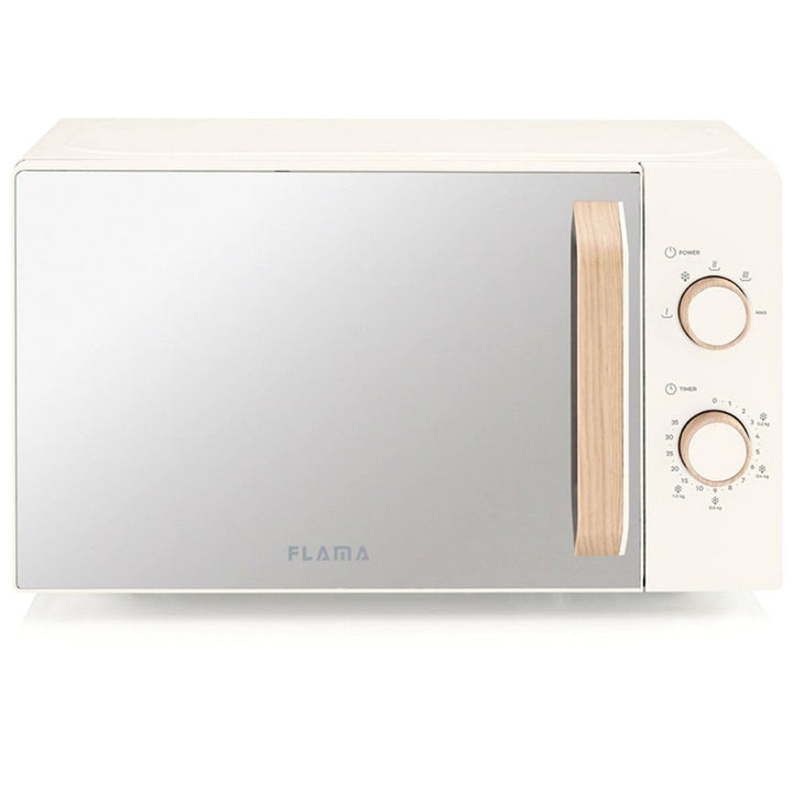 Mikrowelle FLAMA 1831FL, 20 l, 700 W, S/Grill, Glas/Creme