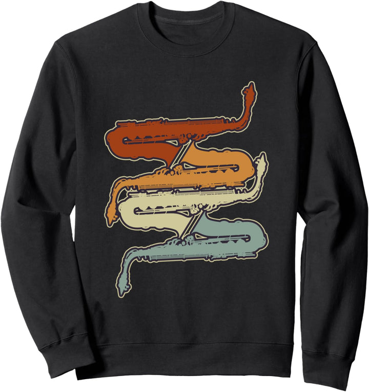Saxophonspieler Musikinstrument Jazz Musik Retro Saxophon Sweatshirt