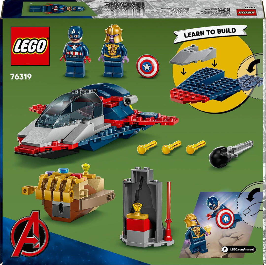 LEGO ǀ Marvel Captain America vs. Thanos - Kinder Spielzeug mit Minifiguren - Kreatives Geschenk für