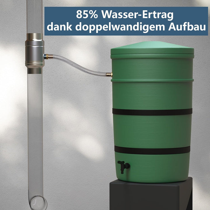 IGarden 100mm Regenwassersammler mit 45cm Schlauch- und Fassanschluss für das Fallrohr,Verzinktem St